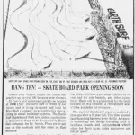 Earth Surf  Skateboard Park - El Paso Texas, newpaper clip from 1977