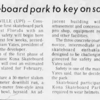 Kona Skatepark - Kona in the newspaper 1976 before it opens from the &quot;news press - fort meyers FL&quot;