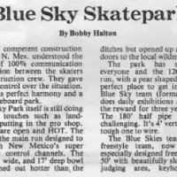 Blue Skies Skatepark - Albuquerque- Photo from National Skateboard Review 1979