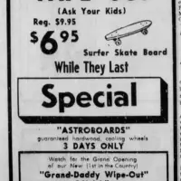 Grandaddy Wipeout pre-opening advert