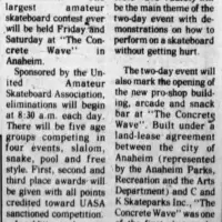 Concrete Wave - Anaheim - Anaheim Bulletin 22 Nov 1977, Tue ·Page 18