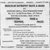 Groundswell Skateboard Park - Fort Pierce, FL = St. Lucie News Tribune 25 Sep 1977, Sun ·Page 23