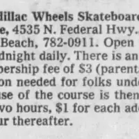 Cadillac Wheels Skateboard Concourse - Pompano Beach FL - The Miami Herald 09 Jun 1978, Fri ·Page 69