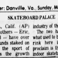 Skateboard Palace - Carmichael - Danville Register and Bee 08 May 1977, Sun ·Page 29