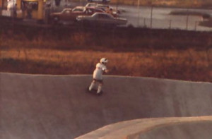Wizard Skatepark - Dallas Texas - c1976 This is the only picture I could find of Wizard Skatepark. The skater is Dallas pro, Dan Wilkes as a youngster carving one of the snake runs.
