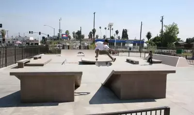 E Street Skatepark, San Bernardino,, photo courtesy of Spohn Ranch Skateparks