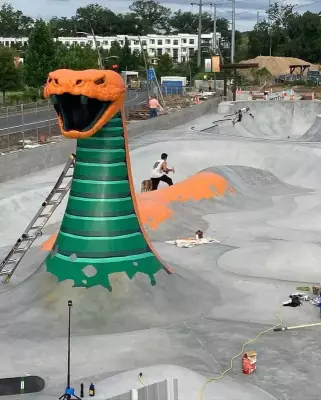 Tallahassee Skatepark - The snake run getting paint- photo courtesy of Team Pain