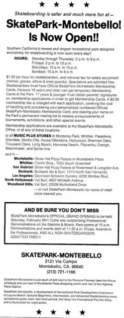 Skatepark Montebello Opening notice - Valley News 28 Jan 1977, Fri ·Page 18