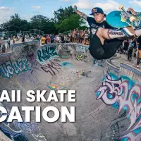 Drop In On The North Shore w/ Alex Sorgente, Chris Russell &amp; CJ Collins | HAWAII SKATE VACATION