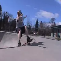 Old man skateboarding