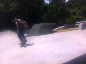 Brand new skatepark of Vicksburg-Nipple high 180.