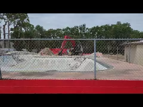 STONE EDGE Skate park demolition #2. 6/21/23. The end of an era. :(