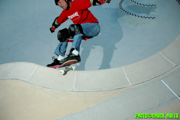 Buck Smith falls victim to the point shoot and go skate photo style. Shallow slap and lapper.