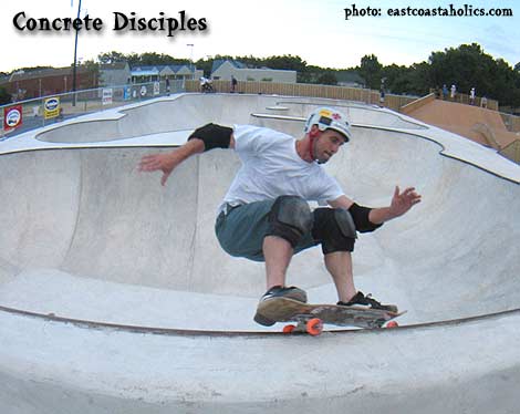 Jesse grinds the back wall at the just completed Nags Head N.C. park.