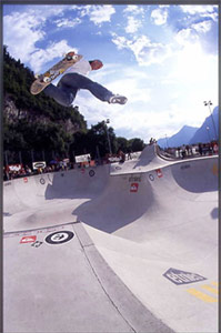Brian Patch Judo Air over the hip @ the Cradle Skatepark - Brixlegg, Austria