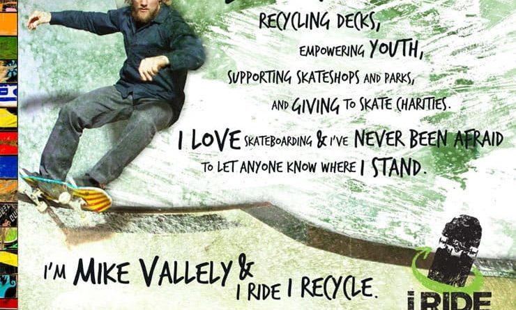 Mike Vallely Joins Art of Boards Skate Deck Recycling Program as Spokesman