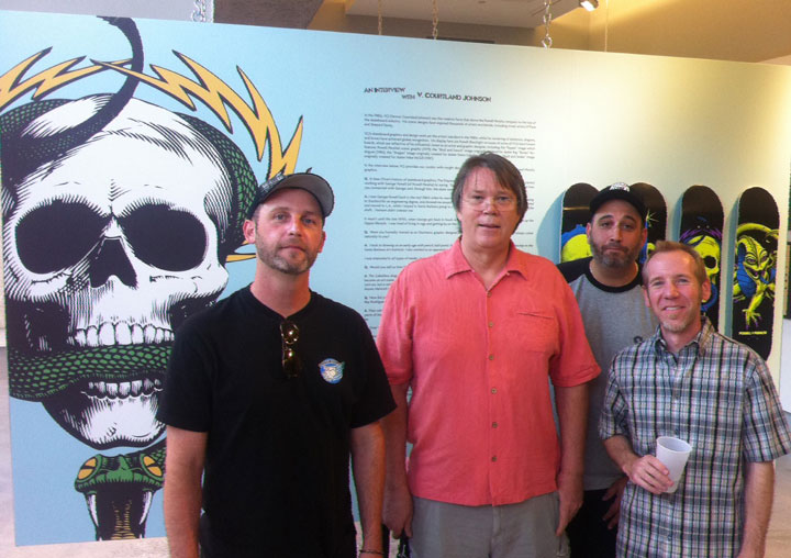 Ian from Ruin, John from Woody's Halfpipe, Nick Halkias, & curator Todd Vaught