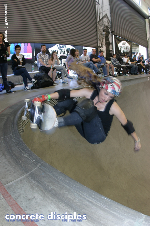 Katherine Folsom - a frontside air in the pocket and snagging 2nd place.