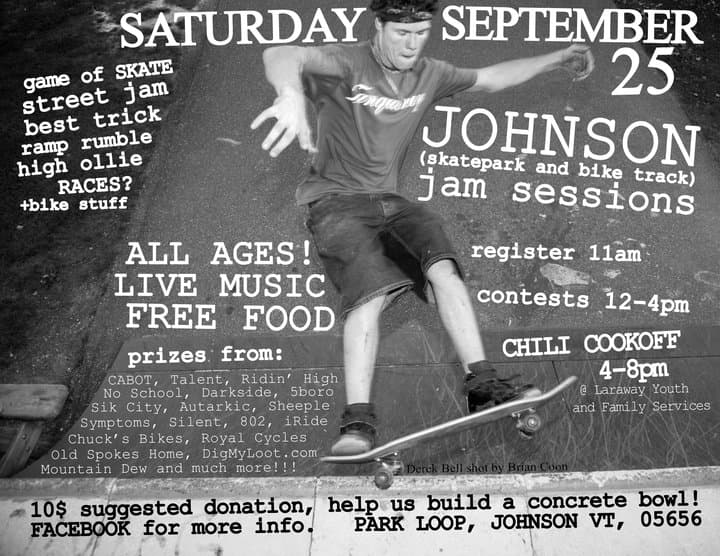 Johnson Skatepark Jam Sessions and Chili Cook Off