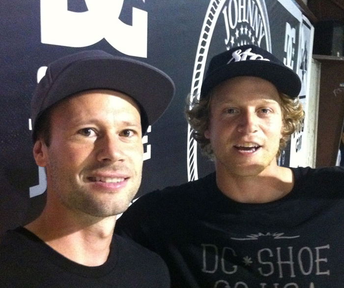 Chany Jeanguenin mugs up with north county homie, Wes Kremer.
