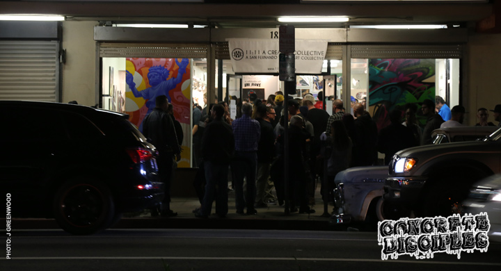 A crowded Art Gallery Opening in Reseda! good times and great art await!