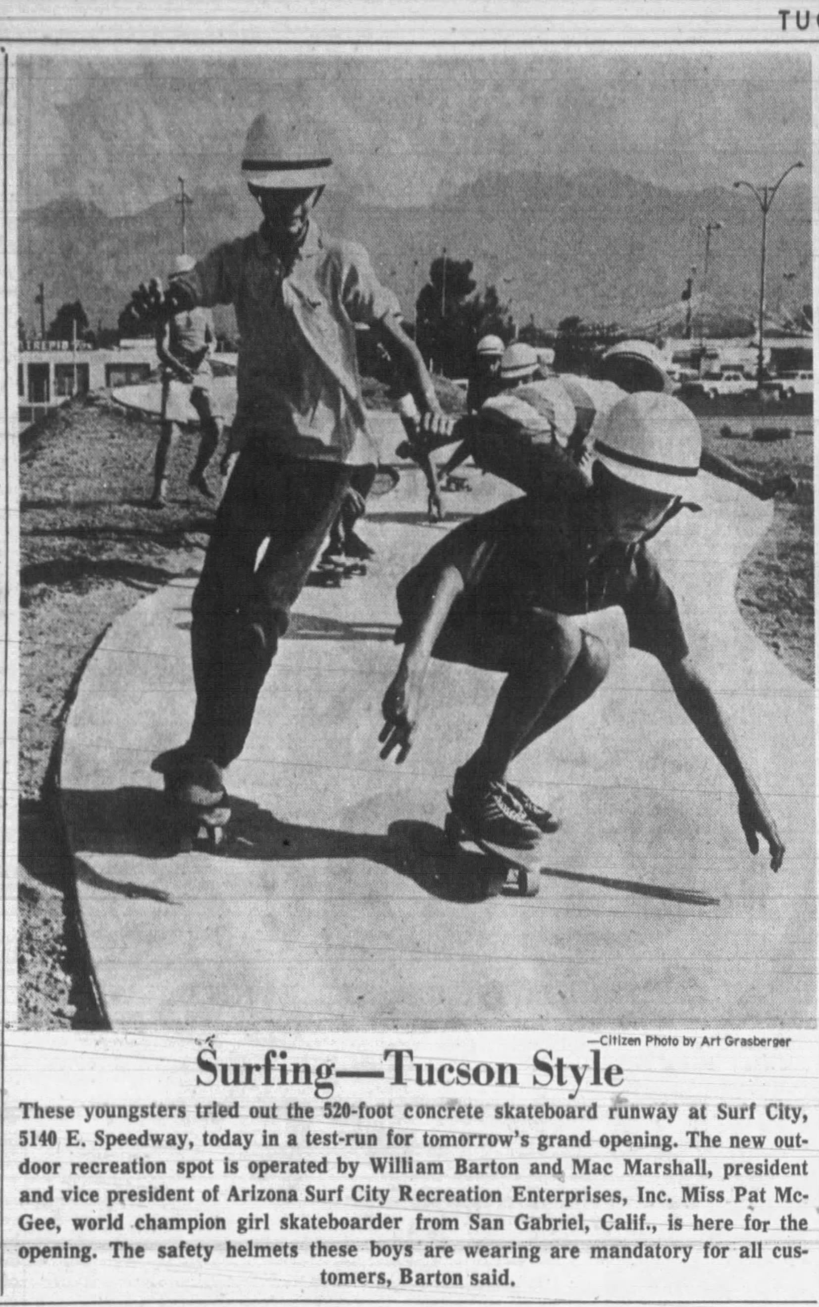Surf City Tucson 1965 Article from the newspaper in 1965