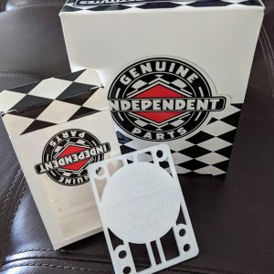Independent Rise Pads White 1/8" One set of two pads for spacing your trucks from your deck.