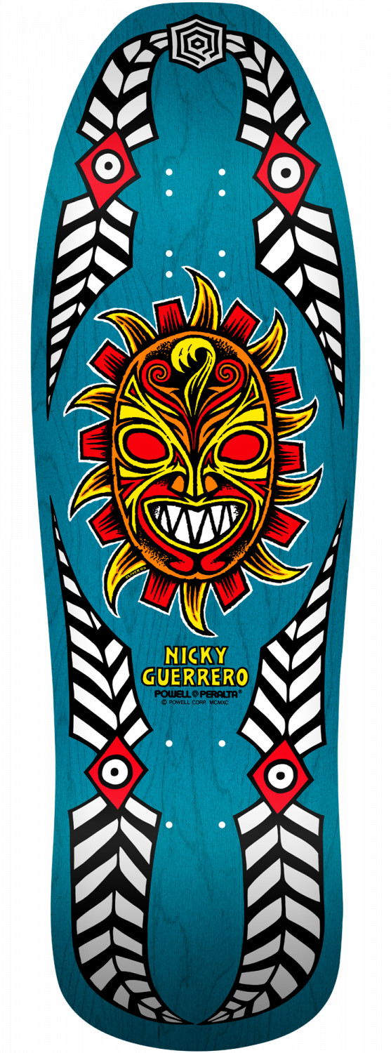 Powell Peralta Guerrero Mask Skateboard Deck Blue - 10 x 31.75