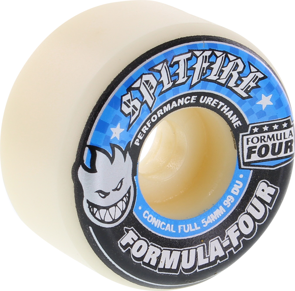 Spitfire Conical White / Blue 54mm Wheels