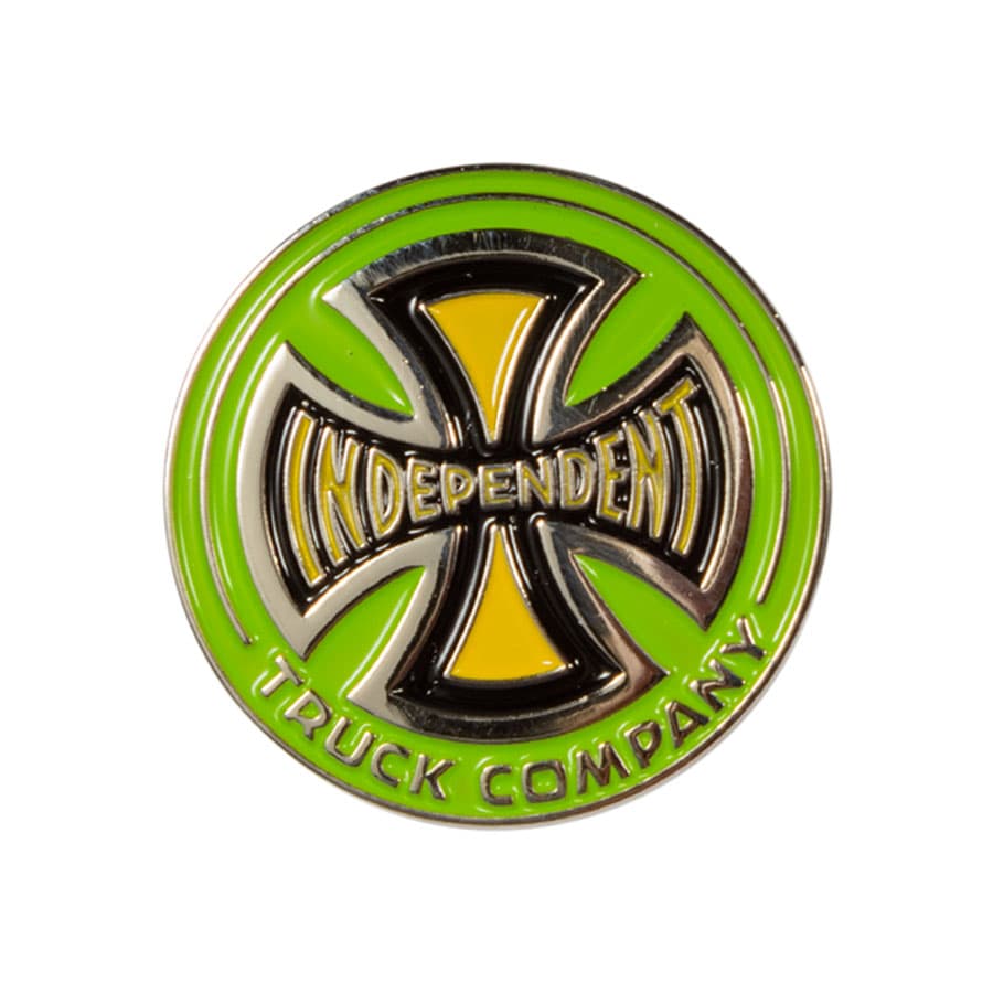 Independent – Chroma Pin Green. Circle pin with molded Independent Truck Co. logo