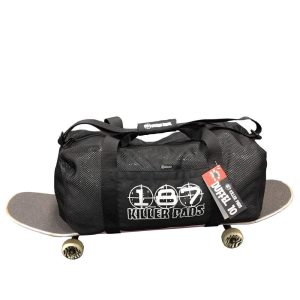 187 Mesh Duffel Pad Bag with a skateboard strap