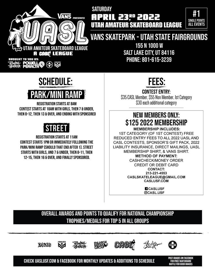 UASL - Utah Amateur Skateboard League Info