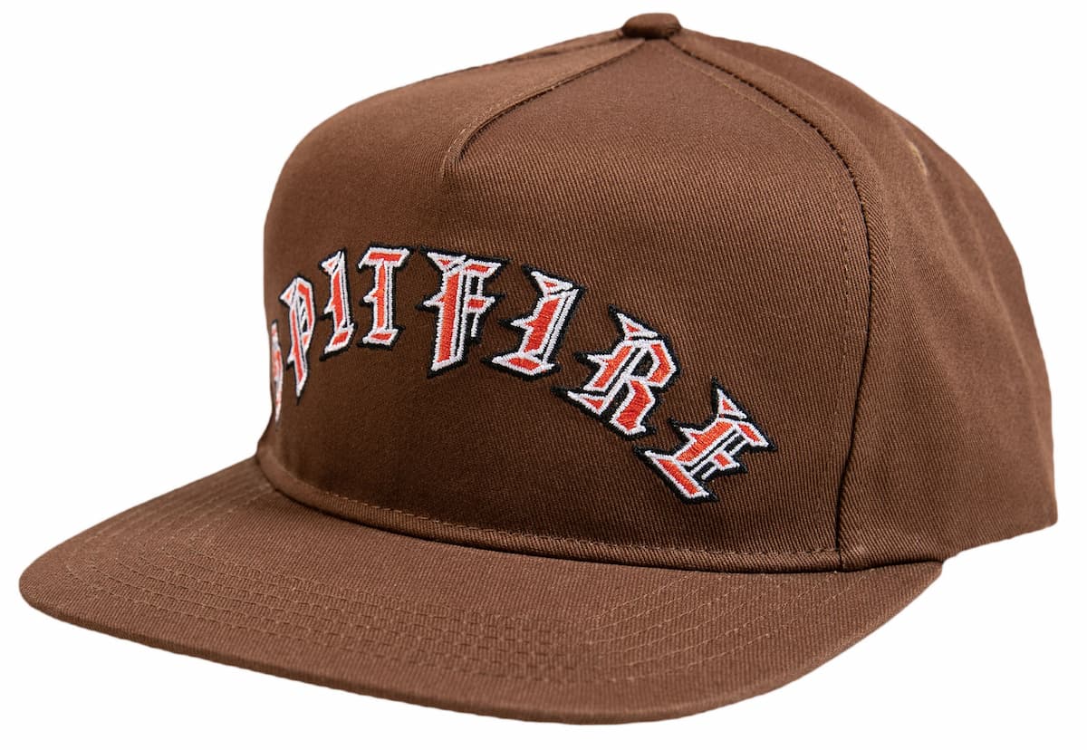 Spitfire Old English Embroidered Arch Hat – Brown