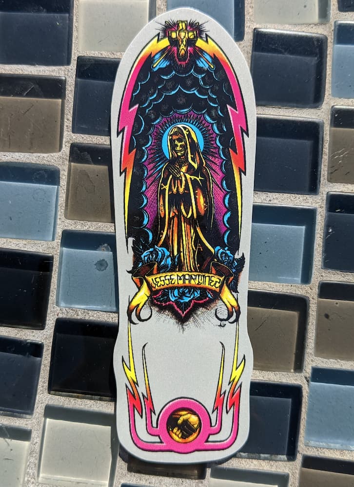 Dogtown Skateboards – Martinez Guadalupe Handshake Sticker Silver