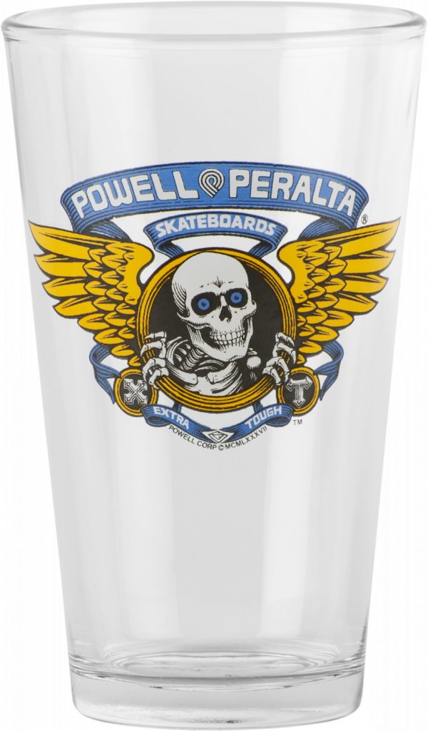 Powell Peralta Pint Glass Winged Ripper Blue