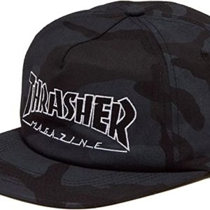 Thrasher Magazine – Outlined Black Camo Snapback Hat