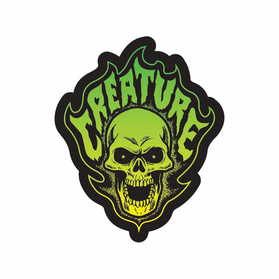 Creature Bonehead Flame Sticker/Decal