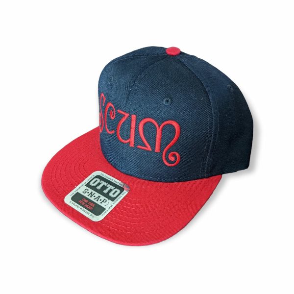 Scum Skates Premium Snapback Hat Red/Black/Red