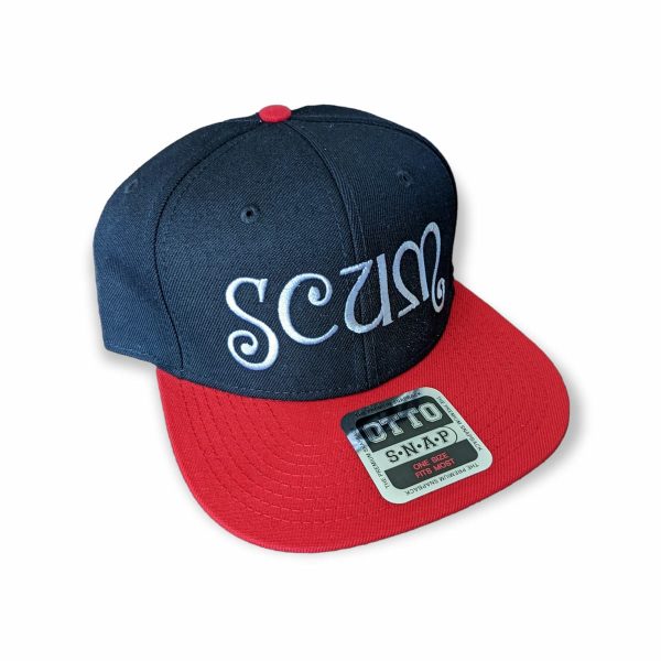 Scum Skates Premium Snapback Hat Red/Black/White
