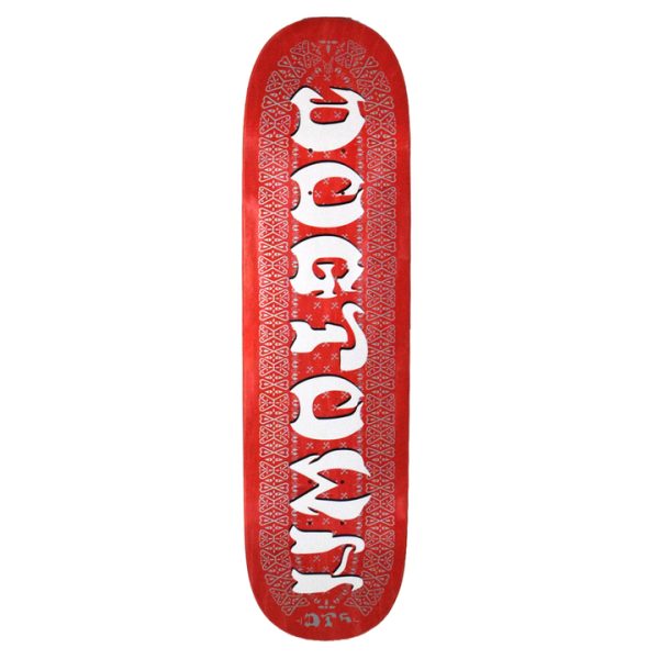 Dogtown Skateboards - Red Bandana Deck 8.5. Red Stain, Made at BBS . width 8.5", length 32.063", wheelbase 14.5"