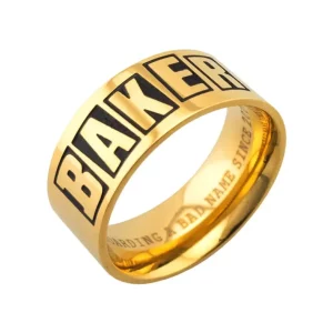 Baker Brand Logo Gold Plated Ring
