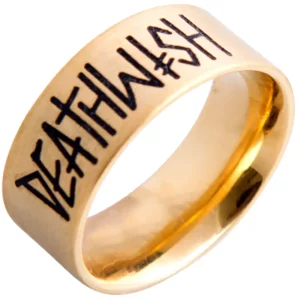 Deathwish – Deathspray Logo Gold Plated Ring