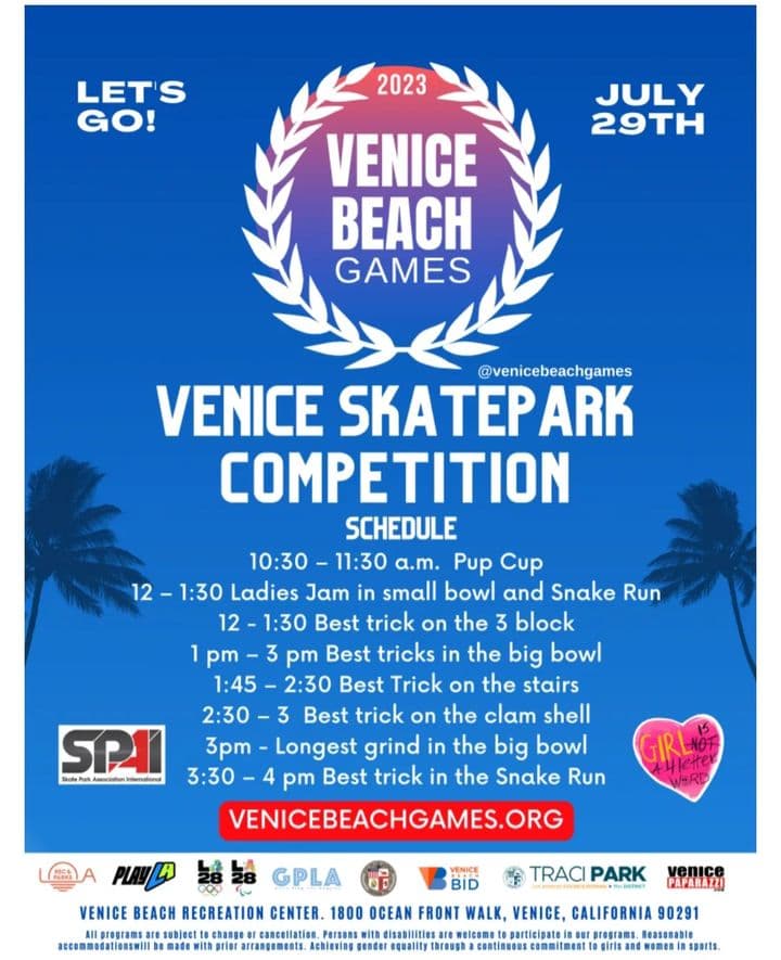 Venice Beach Games 2023 info / schedule