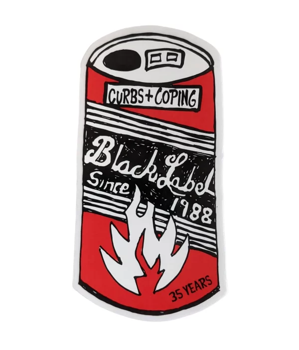 Black Label Skateboards - 35 Years Beer Can Sticker