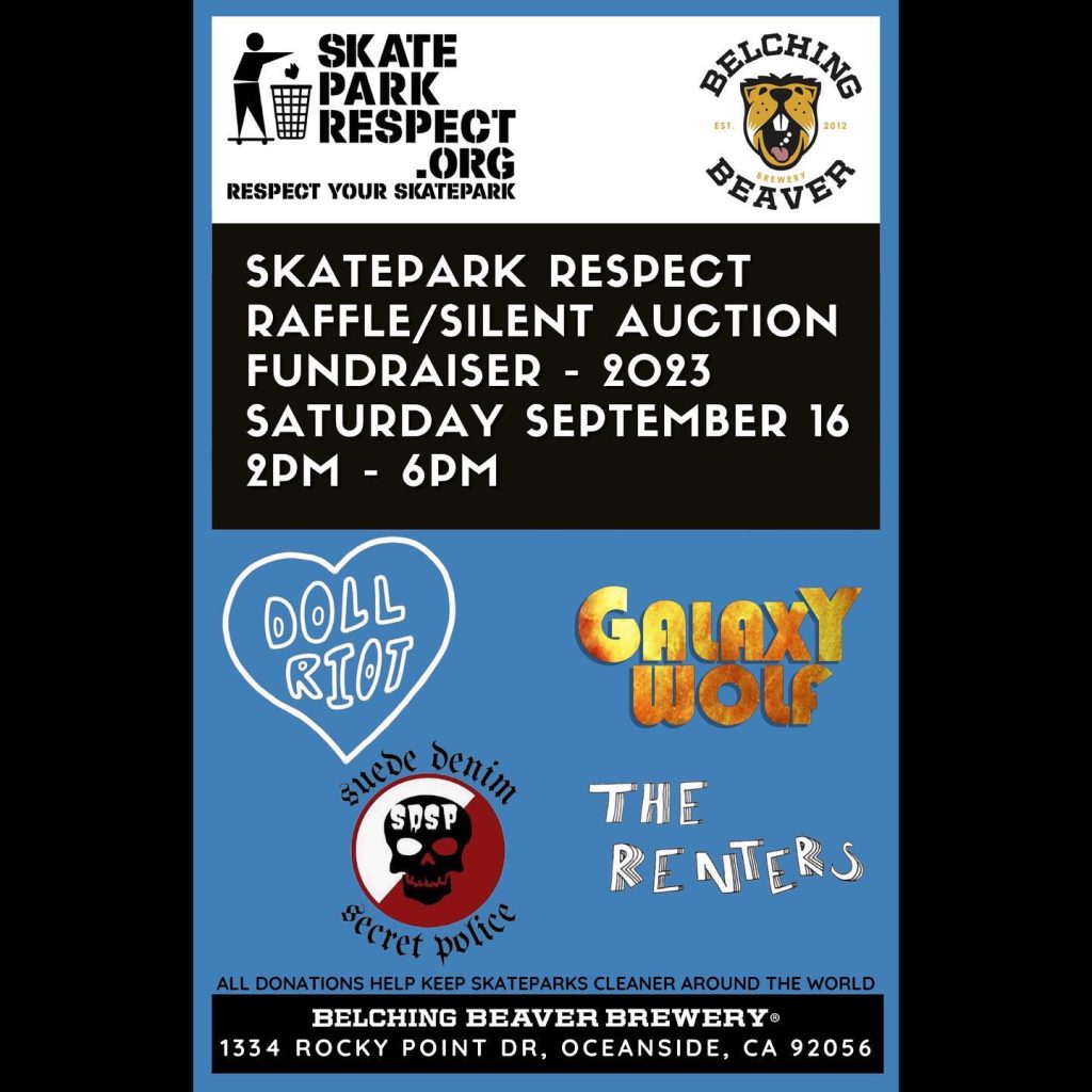 Skatepark Respect .org Fundraiser - Sept. 16th 2023