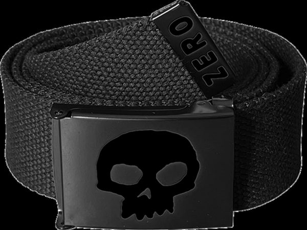 Zero Skateboards Single Skull Web Belt Black