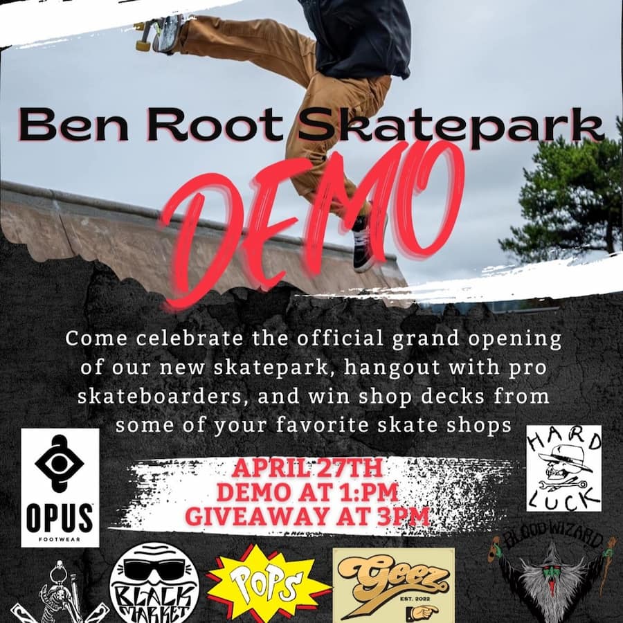 Ben Root Skatepark in Anacortes Washington Grand Opening Party on April 27th
