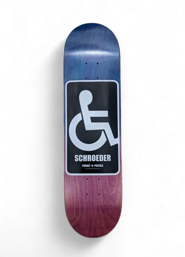 Pocket Pistols Skateboards - 8.25 Ben Schroeder Wheelchair Deck Blue/Purple