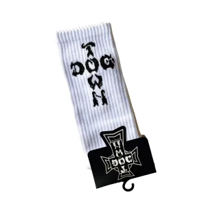 Dogtown - Cross Letters Crew Socks - White / Black
